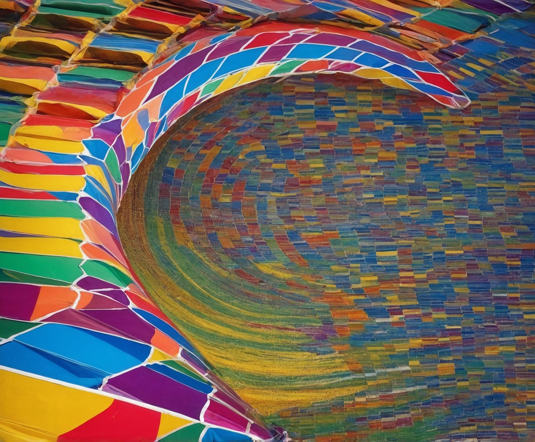 Pista deportiva colorida y revitalizada.